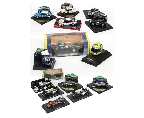Various Racing And Sports Cars Hertitage F1 Lotus 49 Graham Hill and Williams f1 Damon Hill; Minichamps three Williams/Renaul