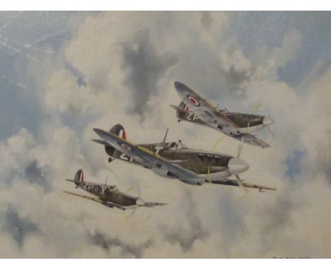 Oil on canvas, D. K. Bastnett, spitfires 