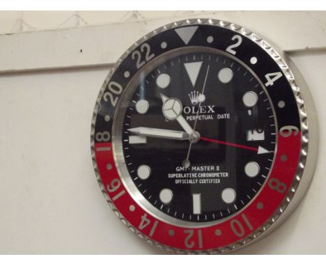 Rolex Oyster Perpetual Date GMT - Master II, Superlative Chronometer officially certified, sweeping movement, wall clock