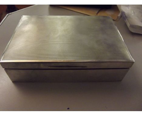 Silver engine turned cigarette box, very good all round condition 