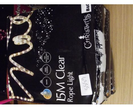 3 boxes of 15 meter clear light rope