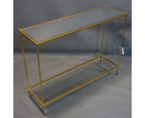 A contemporary gilt metal console table, H.80 W.107 D.32cm 