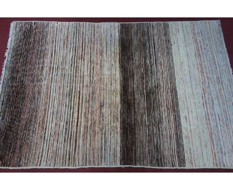 A contemporary multi striped carpet, 274 x 187cm 