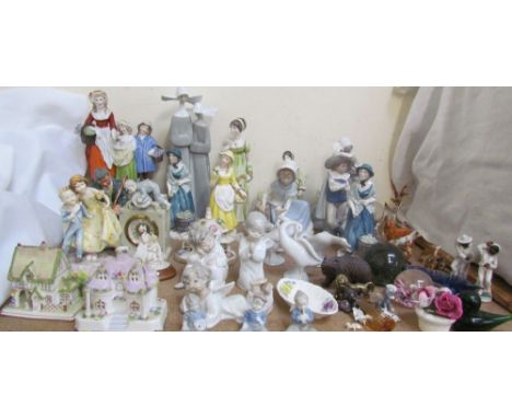 A Yardley soap figure group together with a collection of Royal Doulton figures, Royal Worcester figures, Lladro figures, oth
