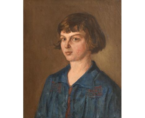 Estella Frances Solomons HRHA (1882-1968)Portrait of Moppie Morrowoil on canvas61½ x 51½cm (24.2 x 20.3in)Provenance: Private
