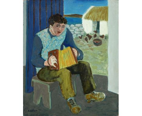 Gerard Dillon (1916-1971) Man and Accordion, Connemaraoil on boardsigned lower left38½ x 32cm (15.2 x 12.6in)Provenance: Daws