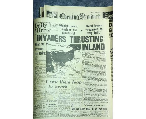 Collection of British WWII newspapers. P&amp;P Group 1 (£14+VAT for the first lot and £1+VAT for subsequent lots) 