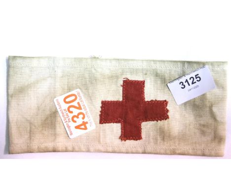 British WWII type RAF Air Ministry Red Cross armband, stamped AM 1940. P&amp;P Group 1 (£14+VAT for the first lot and £1+VAT 