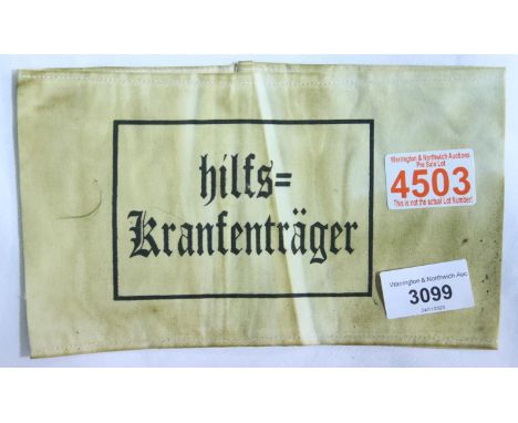 German WWII type armband. P&amp;P Group 1 (£14+VAT for the first lot and £1+VAT for subsequent lots) 