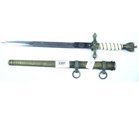 German WWII type Luftwaffe dress dagger, maker E Bonsmann, blade L: 25 cm. P&amp;P Group 2 (£18+VAT for the first lot and £3+