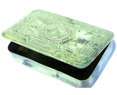 British WWI type Christmas 1914 Queen Mary chocolate gift tin. P&amp;P Group 1 (£14+VAT for the first lot and £1+VAT for subs