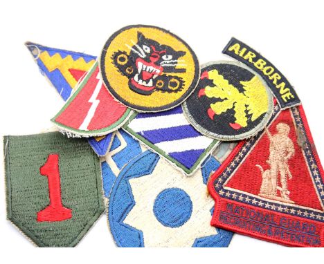 Ten WWII type US Army Patches. P&amp;P Group 1 (£14+VAT for the first lot and £1+VAT for subsequent lots) 