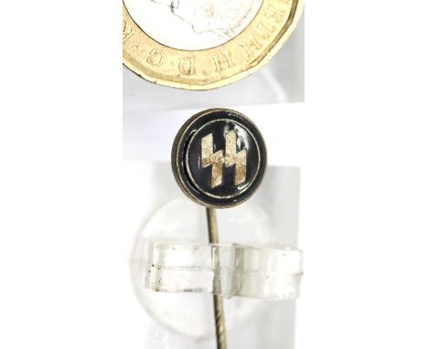 German WWII type SS enamelled stick pin, L: 4.5 cm. P&amp;P Group 1 (£14+VAT for the first lot and £1+VAT for subsequent lots