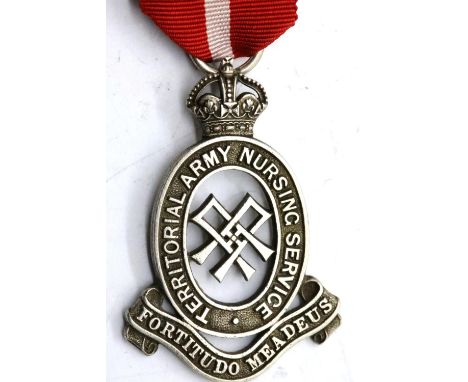 George VI hallmarked silver British Territorial Army Nursing Service medal, un-named, NEF. P&amp;P Group 1 (£14+VAT for the f