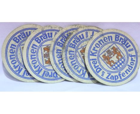 Five German WWII type Waffen SS Beer Mats. P&amp;P Group 1 (£14+VAT for the first lot and £1+VAT for subsequent lots) 