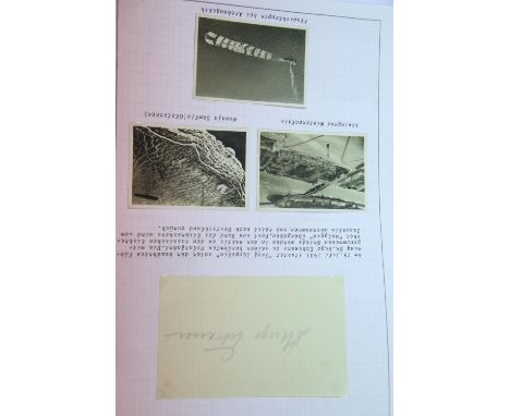 Graf Zeppelin, three aerial snapshots of Leningrad, Norwegian coast and Archangel together with signature of Dr H Eckener, Co