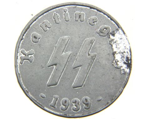 German WWII type SS marked 50 Reichspfennig coin, 1939. P&amp;P Group 1 (£14+VAT for the first lot and £1+VAT for subsequent 