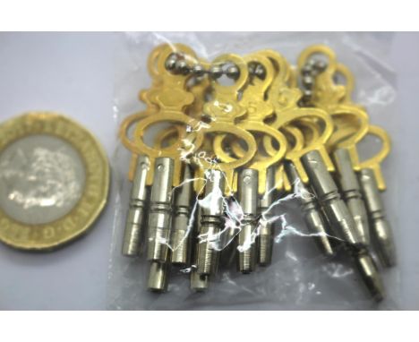 Set of 14 different sized pocket watch keys. P&amp;P Group 1 (£14+VAT for the first lot and £1+VAT for subsequent lots) 