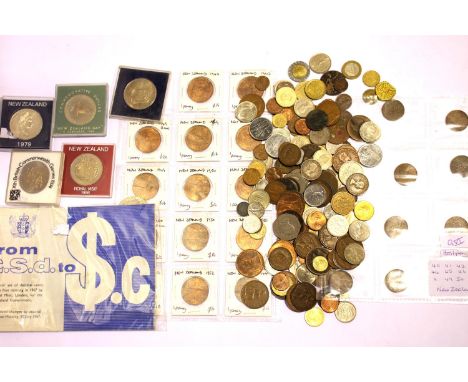 Large collection of predominantly New Zealand coins including cased commemoratives. P&amp;P Group 1 (£14+VAT for the first lo