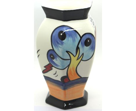 Lorna Bailey vase in the Bursleyway pattern, H: 21 cm. P&P Group 2 (£18+VAT for the first lot and £3+VAT for subsequent lots)