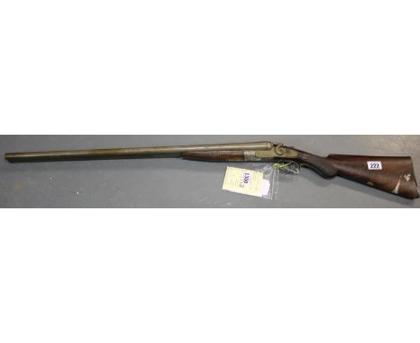 Double barrel twelve gauge shotgun by William of Birmingham, with current EC deactivation certificate. P&amp;P Group 3 (£25+V