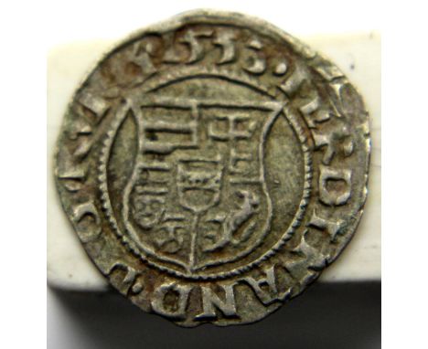 1553 - Ferdinand 1st - Silver Hammered unit of Mary and the Christ. P&amp;P Group 1 (£14+VAT for the first lot and £1+VAT for