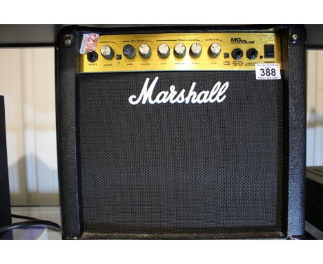 Portable Marshall MG 15 CDR amplifier. P&P Group 3 (£25+VAT for the first lot and £5+VAT for subsequent lots)Condition Report