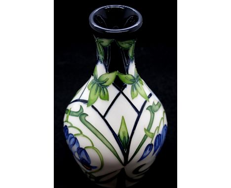 Moorcroft Otley Chevin Bluebells vase, H: 14 cm. P&amp;P Group 1 (£14+VAT for the first lot and £1+VAT for subsequent lots) 