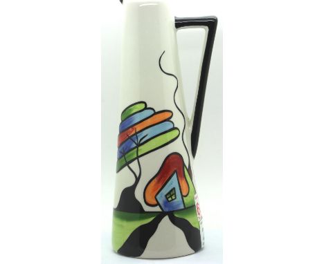 Lorna Bailey jug in the Fantasia Cottage pattern, H: 23 cm. P&P Group 2 (£18+VAT for the first lot and £3+VAT for subsequent 