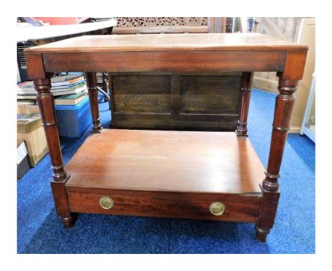 An Edwardian mahogany console table with drawer under 31in wide x 19in dep x 27in high