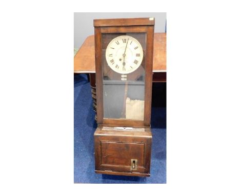 An oak cased Gledhill-Brook Time Recorder clocking in clock, 45in high x 15.5in wide