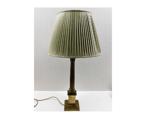 A large Corinthian column table lamp 35in inc. shade 