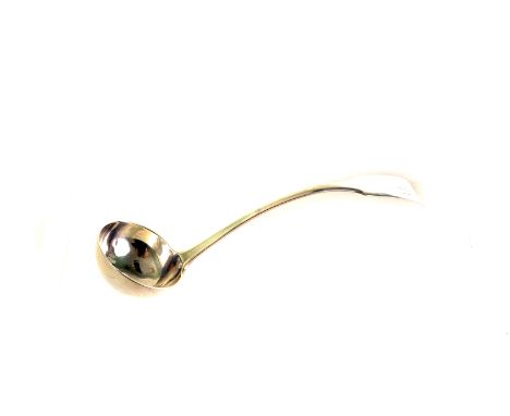 A 19th century Scottish Provisional silver sauce ladle, bearing strike marks possibly for Perth and David Grieg I or II, with