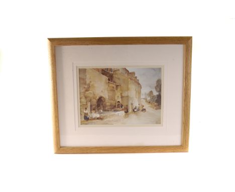 William Russell Flint (1880-1969), print depicting a Mediterranean street scene, 62 x 52 cm, framed and glazed