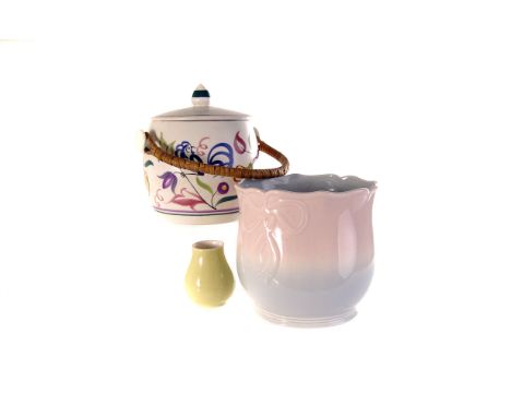Three items of Poole pottery, including a 1960s biscuit barrel (3)