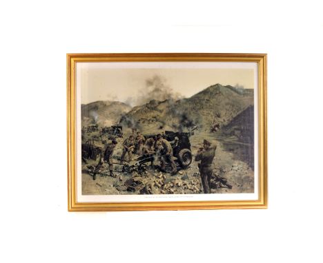 A Limited Edition print by Terence Cuneo, entitled 'Battle of the River Imjin, 28/250, together with a selection of other mil