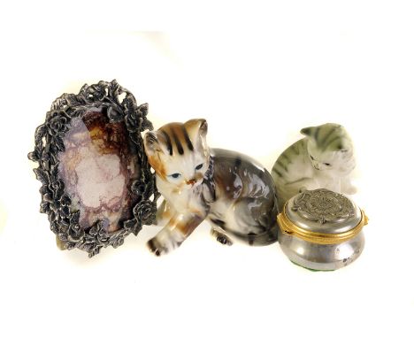 A collection of Swarovski ornaments,  three from the 'Crystal Memories' range, and two others, together with a Tudor Rose pew