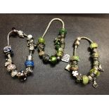 3 Pandora style bracelets
