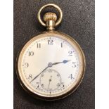 Gold plated pocket watch currently ticking