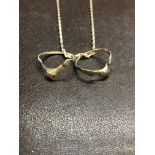 2 Silver snake necklace garnet eyes