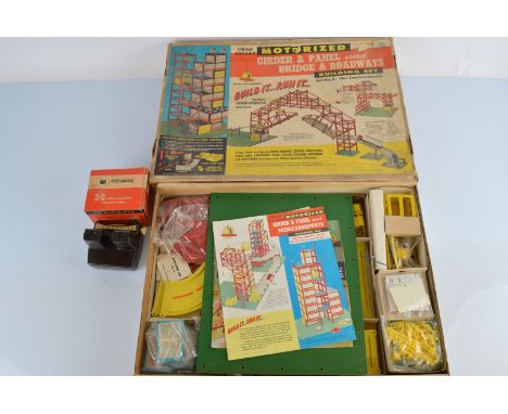 Chad Valley Building Set No. 8, Girder &amp; Panel and Bridge and Motorways set, boxed. Together with a 3-D Viewmaster, boxed