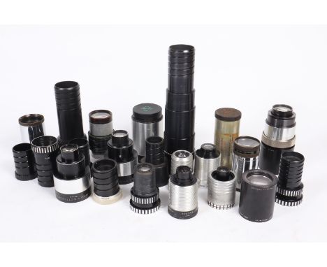 A Group of Slide Projector and other Lenses, various focal lengths, manufacturers include Kodak, Isco Gottingen, Hanimex and 