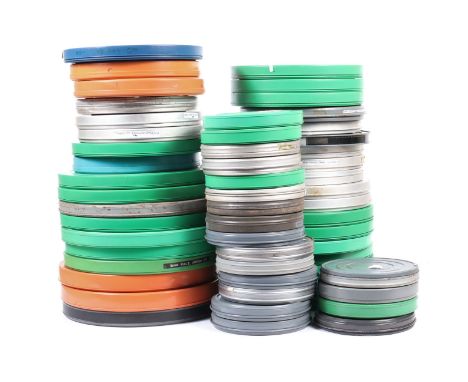A Group of 16mm Educational Films in canisters marked with the titles, Improvised Drama, Different Like Me, Alcohol, Drugs an