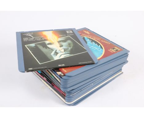 A Group of Music Laser Disk, titles include, David Bowie, Ziggy Stardust and the Spiders from Mars, Pink Floyd at Pompeii, Ne