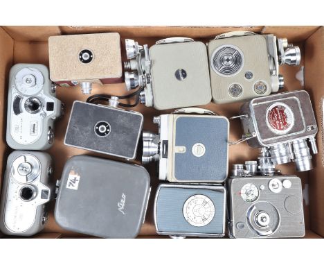 A Group of 8mm Cine Cameras, including a Zeiss Ikon Movinett 8 &amp; 8B, a Miller S &amp; CA, Nizo Helomatic 8 &amp; Exposoma