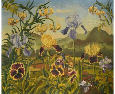 § Sir Cedric Lockwood Morris (1889-1982)  Surrealist landscape; the reverse with a keeper's cottage, possibly Wales oil on ca