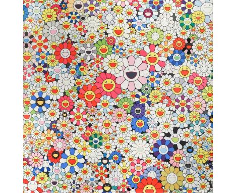 Takashi Murakami (1962-) Flowers in Heaven, 2010signed 'Murakami' (lower right); numbered 73/300offset lithograph with silver