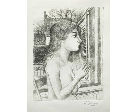 § Paul Delvaux (1897-1994) Femme au Jardinsigned 'P.Delvaux' (lower right); numbered E/Asoft ground etching50 x 36.5cm