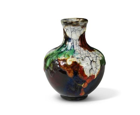 A Royal Doulton 'Chang' vase, probably Charles Noke and Harry Nixon, the earthenware body covered in a running green and flam
