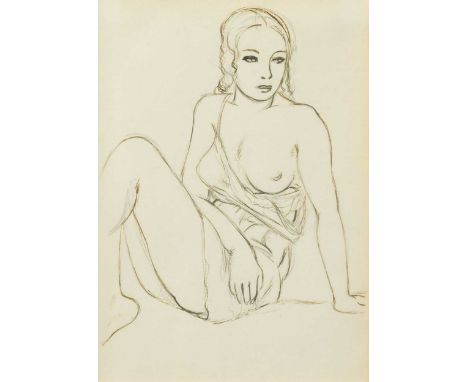 John Buckland Wright (1897-1954) Seated Nudecatalogue no.25, from drawing book dated 1934-36, stamped verso with studio stamp